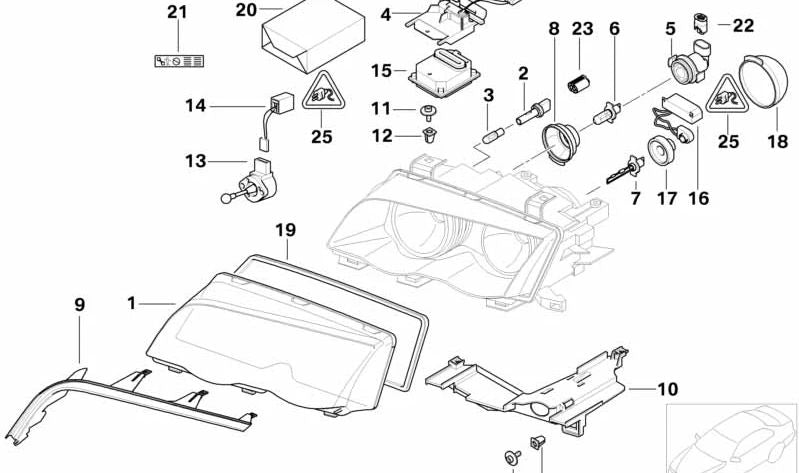 Protector Abdeckscheibe derecha para BMW E46 (OEM 63126924044). Original BMW.