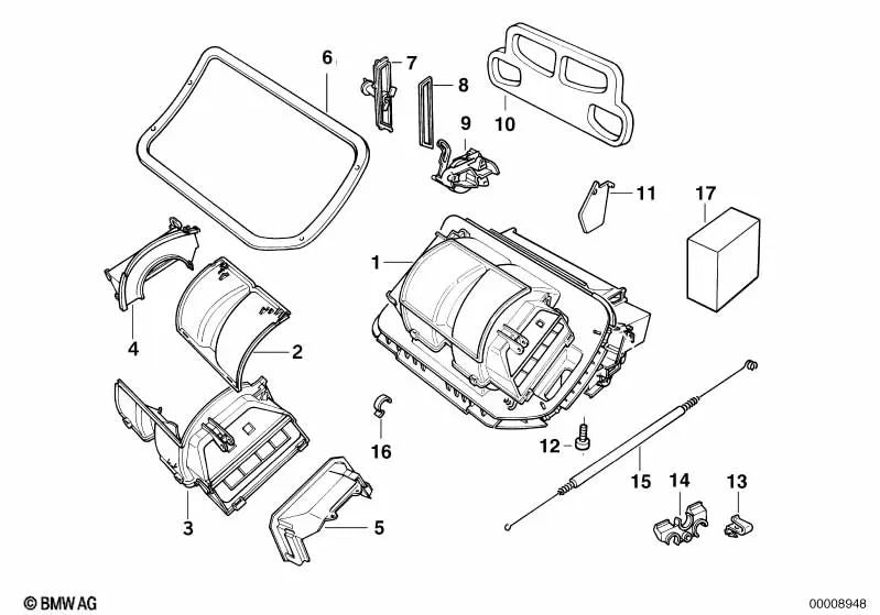 Cover for BMW Series 3 E36 (OEM 64111393487). Genuine BMW