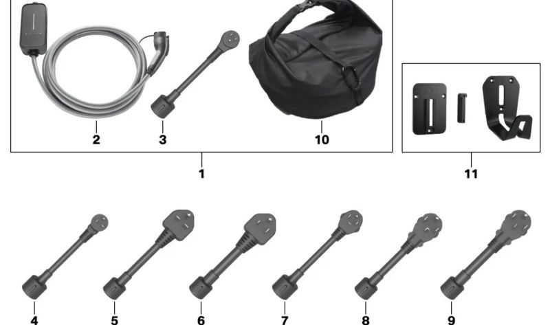 Cable adaptador NEMA 6-50 40A para BMW Serie 3 G20, G20N, Serie 5 G30N, Serie 7 G12N, G70, i I01N, I20, X3 G01, G01N, X5 G05 (OEM 61905A13A56). Original BMW