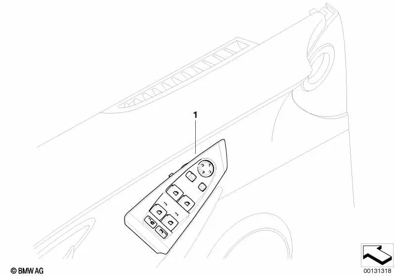 Interruptor del elevalunas para BMW Serie 6 E64, E64N (OEM 61318029903). Original BMW.