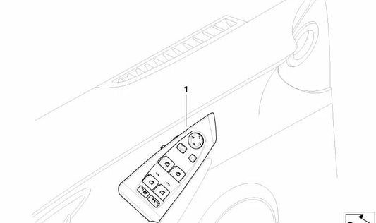 Interruptor elevador de ventana para BMW E63 (OEM 61316939129). Original BMW