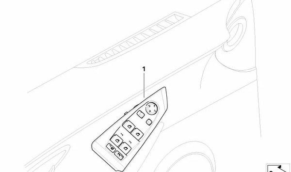 Interruptor elevador de ventana para BMW E63 (OEM 61316939129). Original BMW