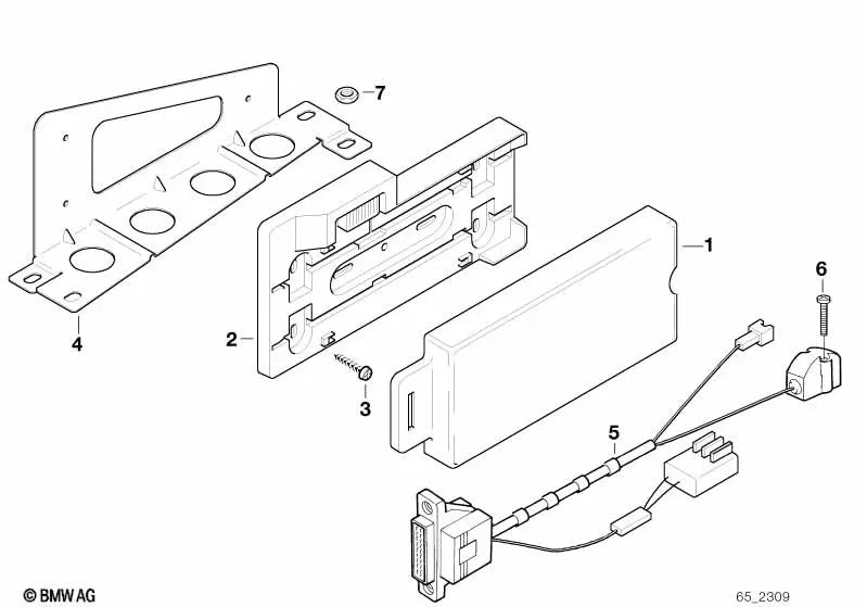 Soporte para dispositivo de transmisión y recepción para BMW Serie 3 E36 (OEM 84138362094). Original BMW