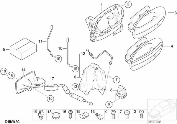 Cerrojo para BMW Serie 7 E65, E66 (OEM 51217148706). Original BMW