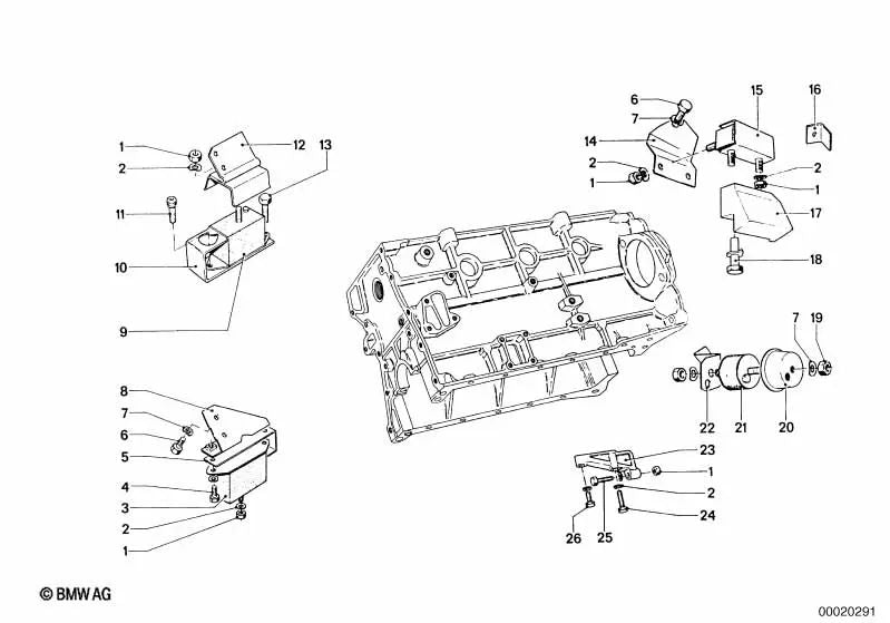 Soporte de goma para BMW E46, F30, F80 (OEM 11810151625). Original BMW