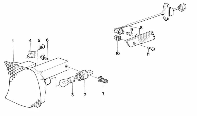 Lamp holder for BMW E36, E34 (OEM 63131384100). Original BMW