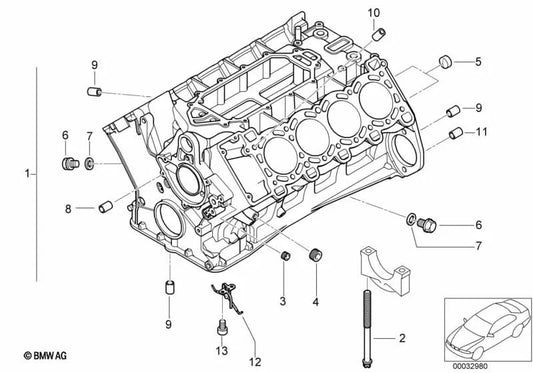 Einstellschraube für BMW 7er E38, E65 (OEM 11422248862). Original BMW.