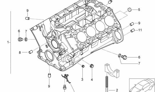 Zylindergehäuse mit Kolben für BMW 7er E38 (OEM 11117781490). Original BMW