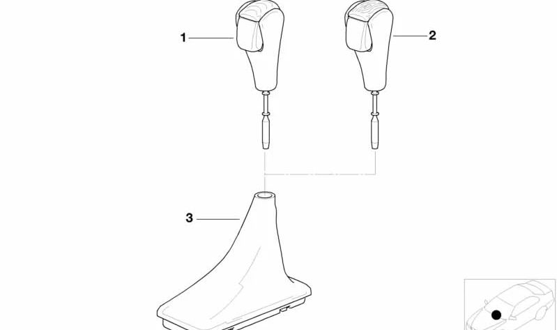 Manopla de câmbio de couro e plástico OEM 25161423500 para BMW E46, E39, E53. BMW original