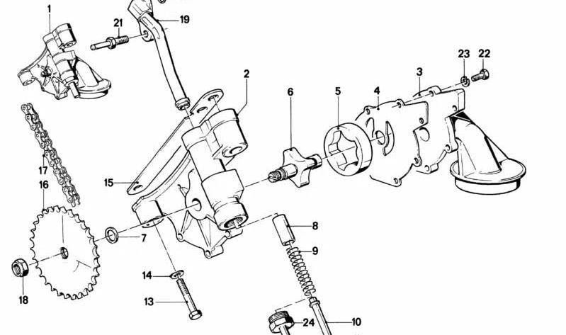 Tubería de presión para BMW E21, E30, E12, E28 (OEM 11411256970). Original BMW