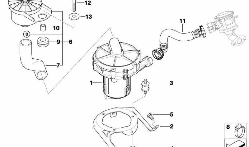 Manguera de presión para BMW X5 E53 (OEM 11721438103). Original BMW