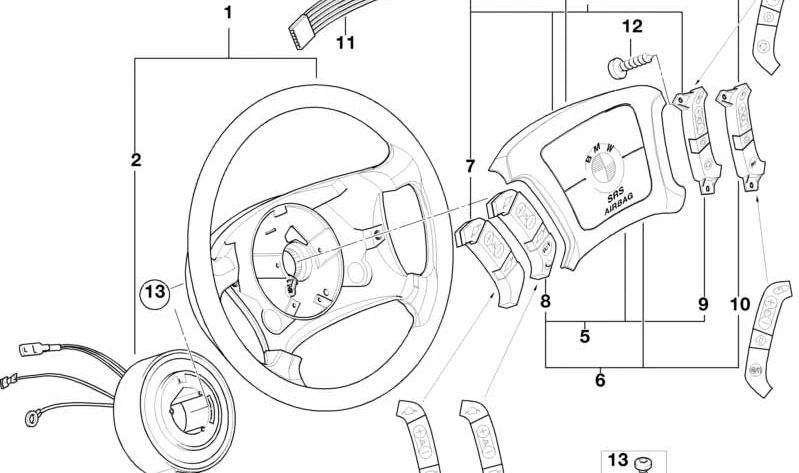 Anillo deslizante para BMW E39, E38 (OEM 32341161912). Original BMW