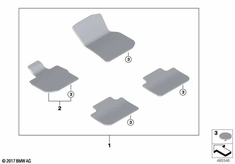 Alfombrilla para el lado del conductor para BMW X3 F97, G01, X4 F98, G02 (OEM 51478745789). Original BMW