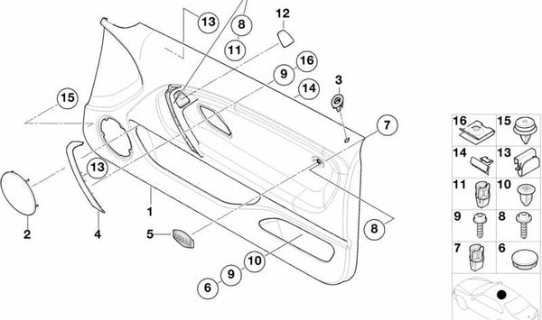 Embellecedor derecho OEM 51417152724 para BMW Serie 3 E46. Original BMW.