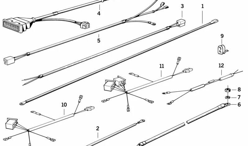 Cable de batería negativo para varios modelos de BMW (OEM 61121244217). Original BMW