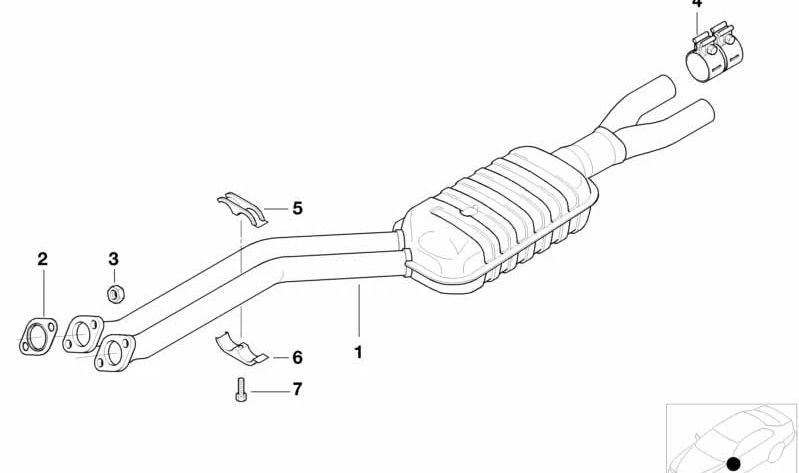 Junta sin asbesto para BMW E46, E39, E38 (OEM 18301436334). Original BMW