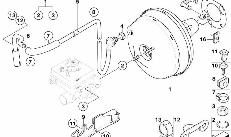 Molded hose for BMW E60, E61, E63N, E64N (OEM 34337809847). Original BMW