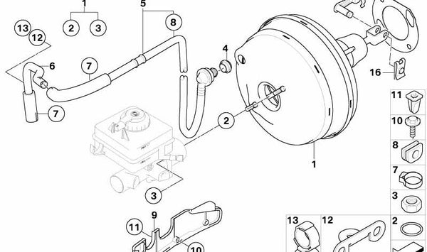 Manguera moldeada para BMW E60, E61, E63N, E64N (OEM 34337809847). Original BMW