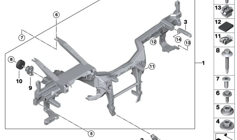 Tuerca Hexagonal para BMW X5 F95, G05, G18, X6 F96, G06, X7 G07 (OEM 07146819061). Original BMW