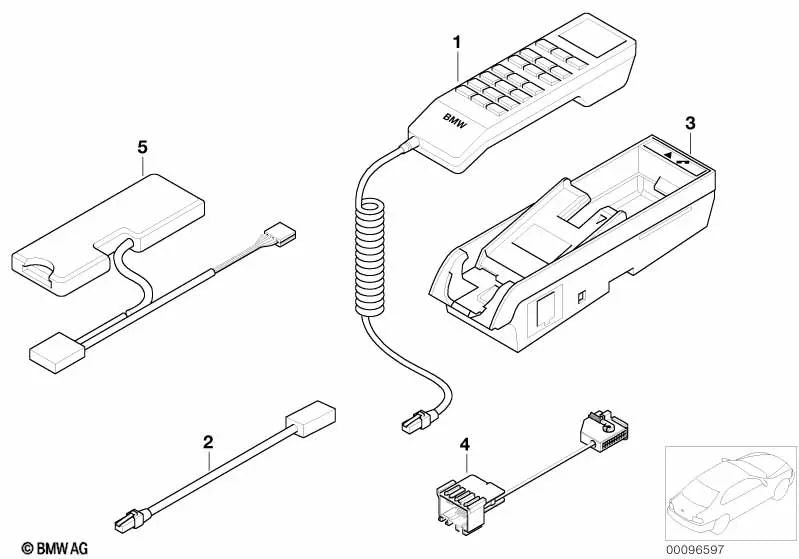 Teléfono con teclado y red GSM para BMW E36, E46, E39, E38, E31, E53 (OEM 84116907670). Original BMW.