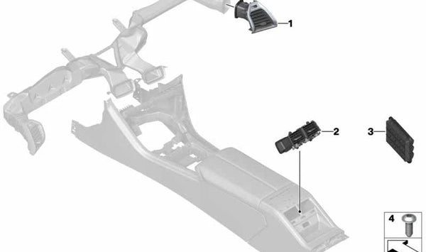 Rejilla de ventilación izquierda OEM 64226805805 para BMW F91, F92, F93, G14, G15, G16. Original BMW.