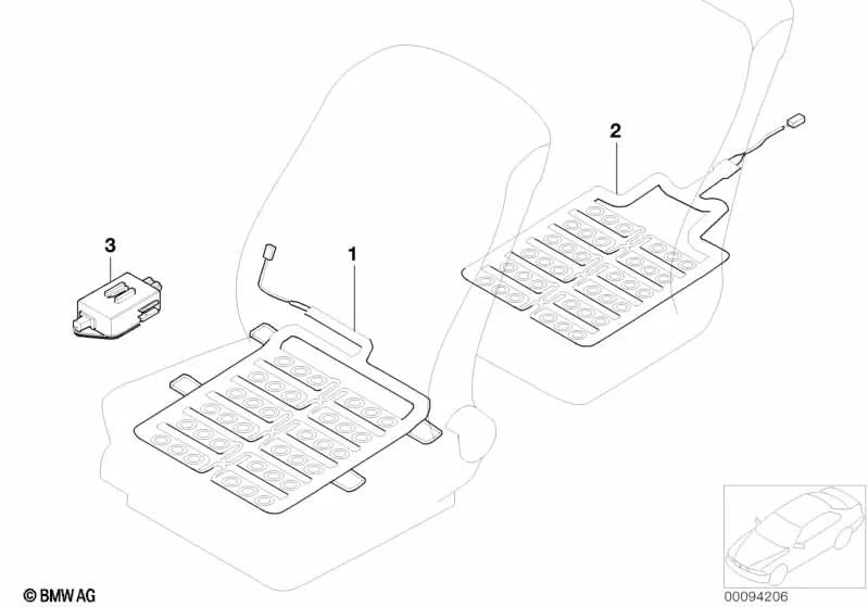 Vordersitz-Sensorpad für BMW E65, E66 (OEM 65776930683). Original BMW.