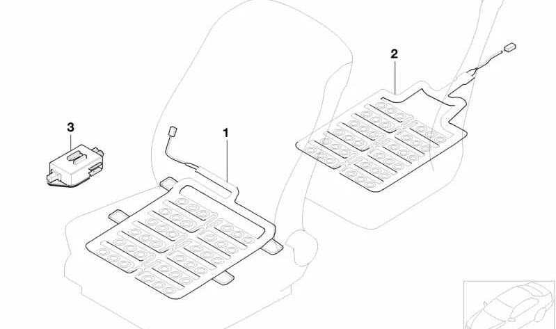 Almohadilla de sensores para asientos traseros para BMW Serie 7 E65, E66 (OEM 65776914669). Original BMW