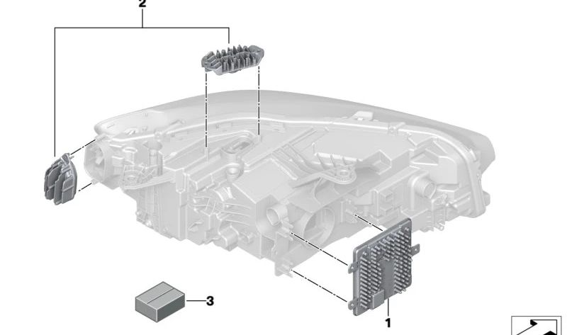 Unidad de control de electrónica de luces delanteras para BMW Serie 2 U06 (OEM 63115A410C2). Original BMW