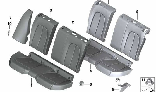 Linker Lehnenbezug für BMW F40 (OEM 52208096835). Original BMW