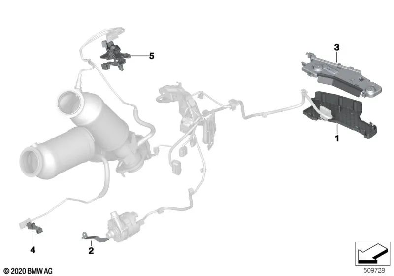 Soporte de Sonda Lambda para BMW Serie 2 G87, Serie 3 G80, G81, Serie 4 G26, G82, G83, X3 F97 (OEM 12528469031). Original BMW