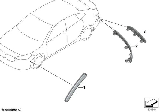 Reflector de marcación lateral izquierda para BMW F44 (OEM 63147474559). Original BMW