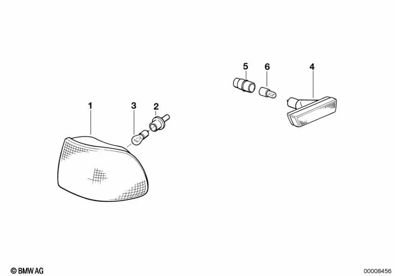 Additional left turn signal light for BMW 7 Series E38 (OEM 63138360215). Genuine BMW