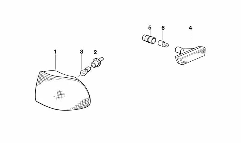 Luz intermitente derecha para BMW Serie 7 E38 (OEM 63138379108). Original BMW