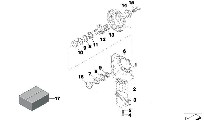 Brazo de control derecho para BMW (OEM 31122485824). Original BMW