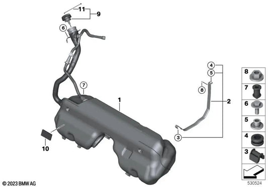 Tira de amortiguación para BMW E85, E86, E89 (OEM 16116758006). Original BMW