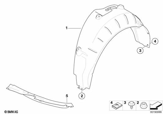 Cubierta del paso de rueda trasero izquierdo para BMW Serie 3 E93, E93N (OEM 51718044647). Original BMW