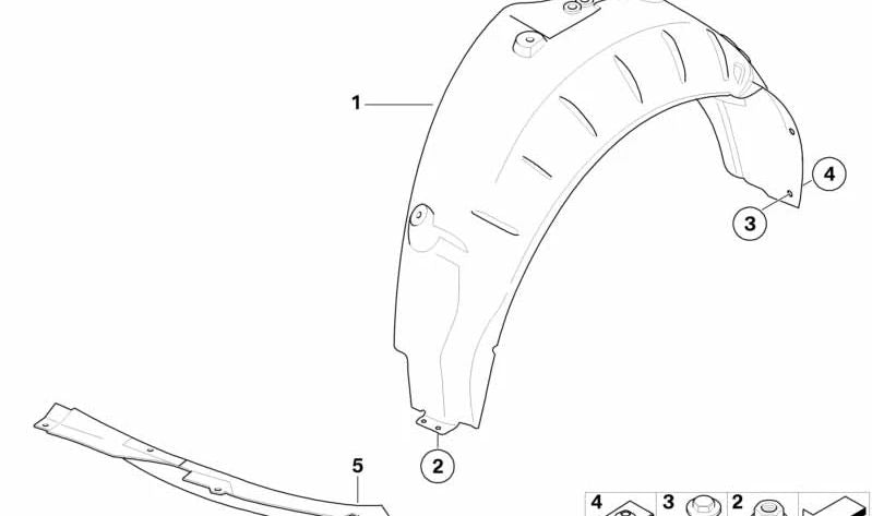 Cubierta del paso de rueda trasera derecha para BMW Serie 3 E93, E93N (OEM 51718044648). Original BMW