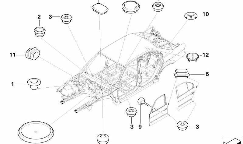 Tapón de cierre para BMW Serie 5 E39 (OEM 13531712239). Original BMW