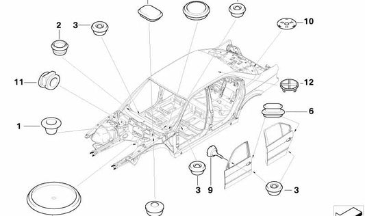 Tapón de cierre para BMW Serie 5 E39 (OEM 13531712239). Original BMW