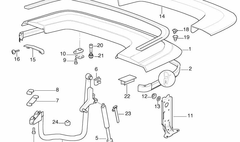 Cubierta derecha para BMW Serie 3 E36 (OEM 51178205046). Original BMW