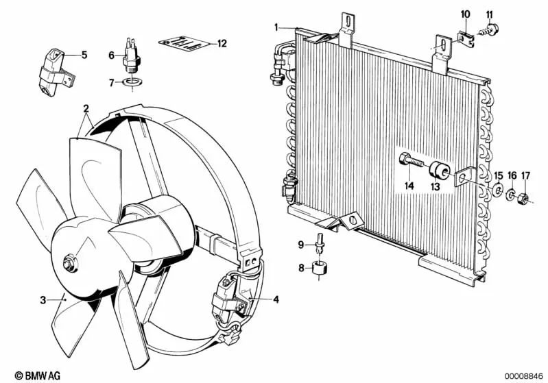 Guarnición para BMW Serie 3 E21, E30, E36; Serie 5 E28, E34; Serie 6 E24; Serie 7 E23, E32; Serie 8 E31 (OEM 17401362128). Original BMW.