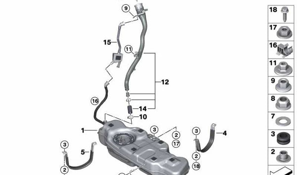 Cable de masa OEM 16117217094 para BMW F49, F48, E72. Original BMW.