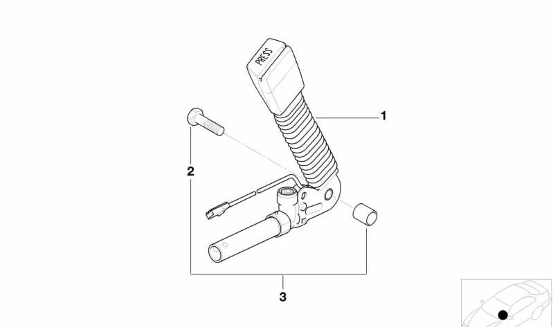 Cinto de segurança inferior com tensor direito OEM 72118221014 para BMW E36, Z3, E52. BMW original.