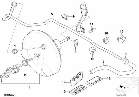 Tubo de vacío para BMW Serie 3 E46 (OEM 34336761780). Original BMW