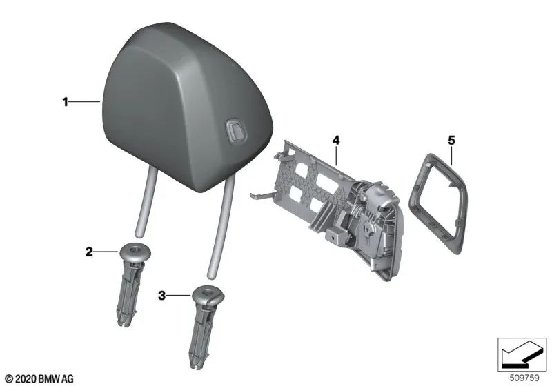 Lederkopfstütze für BMW G23 (OEM 52109870109). Original BMW