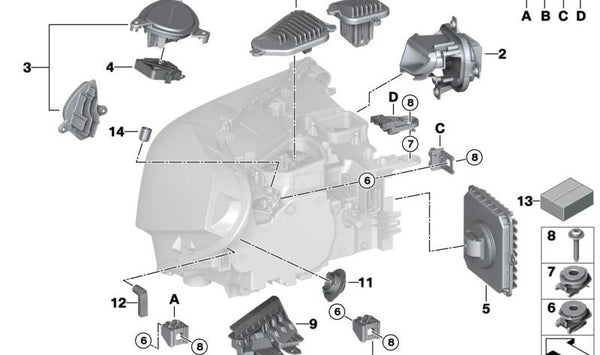 Módulo LED Intermitente/Luz diurna izquierda para BMW F39 (OEM 63115A10AF1). Original BMW