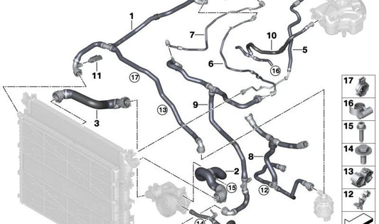 Tube du réservoir d'extension OEM 17125A054D9 pour BMW G70. BMW d'origine.