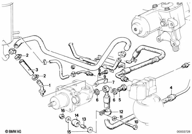 Manguera de presión para BMW Serie 7 E23 (OEM 32411128160). Original BMW.