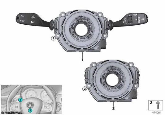 Centro de Control Columna de Dirección para BMW F48, F25 (OEM 61319368601). Original BMW.