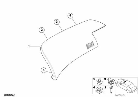 Airbag cover for BMW 3 Series E46 (OEM 51457143216). Genuine BMW